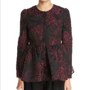 CO Floral Jacquard Peplum Jacket